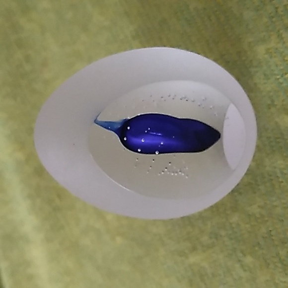 Artcristal Bohemia Czech Crystal Handmade Blue Sapphire Frosted Paper Weight - Picture 2 of 13